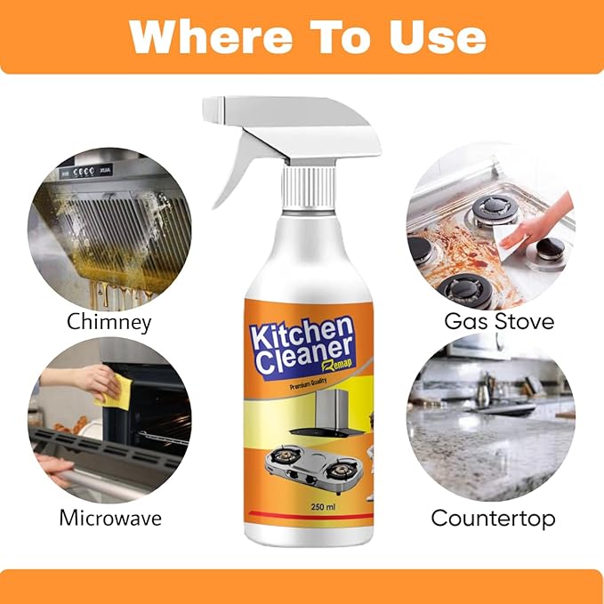 Remap | Kitchen Cleaner Combo | India’s 1st Foaming Solution for Reduced Scrubbing | Suitable for Stove, Chimney, Exhaust Fan, Tiles, Oily Walls