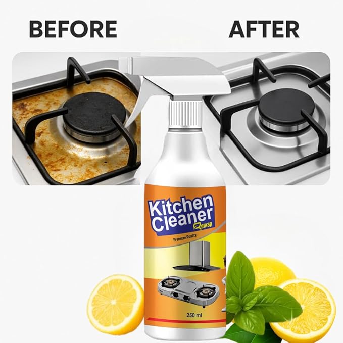 Remap | Kitchen Cleaner Combo | India’s 1st Foaming Solution for Reduced Scrubbing | Suitable for Stove, Chimney, Exhaust Fan, Tiles, Oily Walls