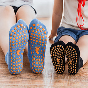 Children and Adult Anti Skid Floor Socks Set of 10 ( 5 For Kids & 5 For Adult )