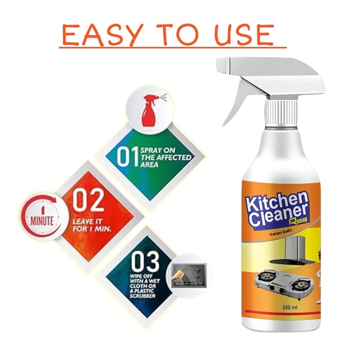 Remap | Kitchen Cleaner Combo | India’s 1st Foaming Solution for Reduced Scrubbing | Suitable for Stove, Chimney, Exhaust Fan, Tiles, Oily Walls