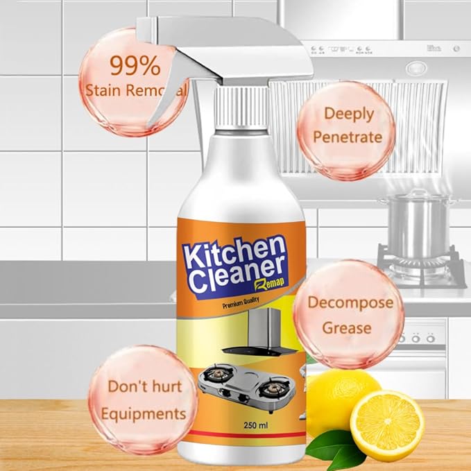 Remap | Kitchen Cleaner Combo | India’s 1st Foaming Solution for Reduced Scrubbing | Suitable for Stove, Chimney, Exhaust Fan, Tiles, Oily Walls