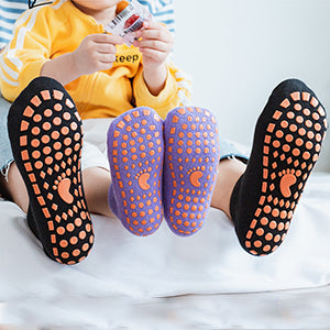 Children and Adult Anti Skid Floor Socks Set of 10 ( 5 For Kids & 5 For Adult )